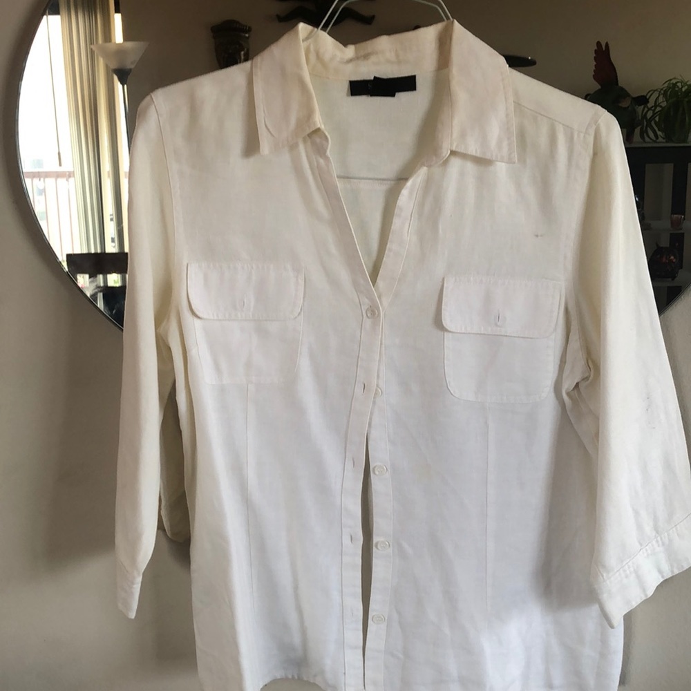 Creamy white linen shirt